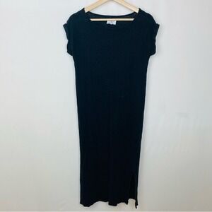 Lou & Grey 100% Linen Slab Knit Maxi Dress Black Size X-Small